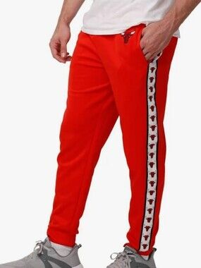 New With Tags FOCO Medium NBA Chicago Bulls Basketball Red Stripe Track Pants